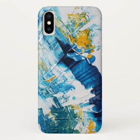 Blue Waves iPhone X Case (Rückseite)