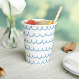 Blue Waves   Kinderdusche oder Beach Party Pappbecher