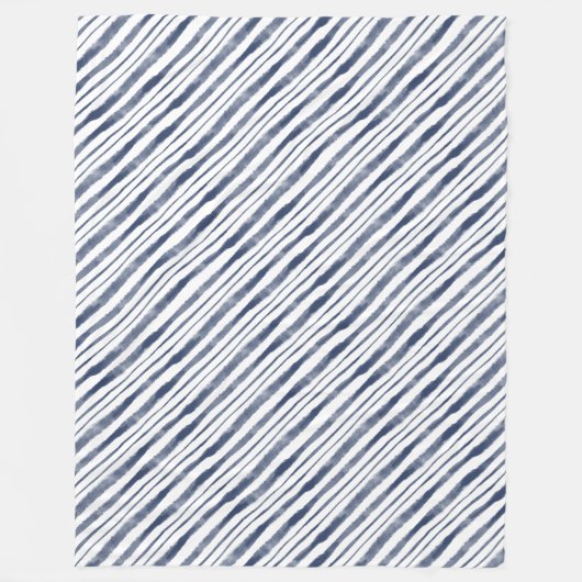 Blue Waves Lines Beach House Lakeside Fleecedecke (Vorderseite)