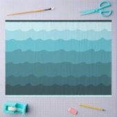 Blue Waves Minimal Beach Vibes Decoupage Seidenpapier (Basteln)