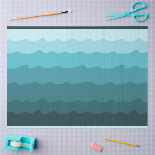 Blue Waves Minimal Beach Vibes Decoupage Seidenpapier (Basteln)