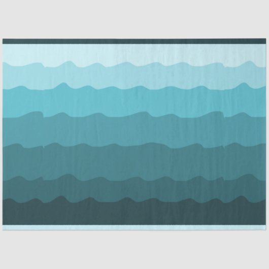 Blue Waves Minimal Beach Vibes Decoupage Seidenpapier (Vorderseite)