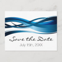 Blue Waves Moderne Hochzeit rettet das Datum