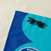 Blue Waves Monogram Beach Handtuch (Beispiel)