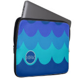 Blue Waves Monogram iPad Case (Vorne Rechts)