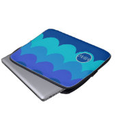 Blue Waves Monogram iPad Case (Vorne Knopf)