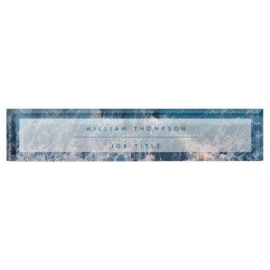 Blue Waves Namensplakette (Vorderseite)