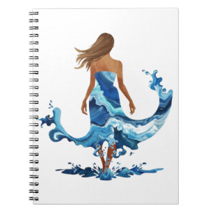 Blue Waves Ocean Girl Notizblock