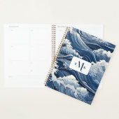 Blue Waves Ocean Theme Personalisierter Planer (Anzeige)