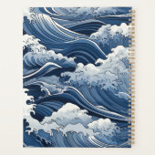 Blue Waves Ocean Theme Personalisierter Planer (Rückseite)