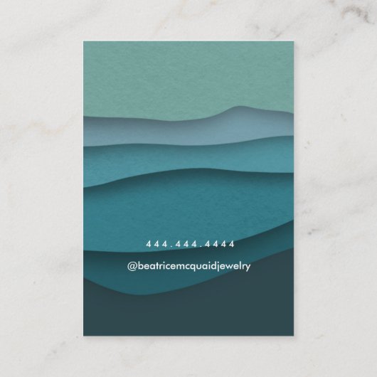Blue Waves Ofensichtkarte Visitenkarte (Rückseite)