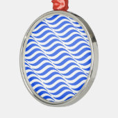 Blue Waves Ornament Aus Metall (Links)