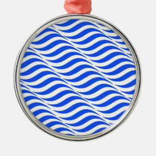 Blue Waves Ornament Aus Metall