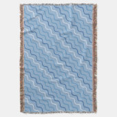 Blue Waves Pattern Throw Blanket Decke (Vorderseite Vertikal)