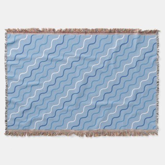 Blue Waves Pattern Throw Blanket Decke (Vorderseite)