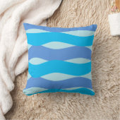 Blue Waves Pattern Throw Pillow Kissen (Decke)