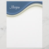 Blue Waves Personal Letterhead Stationery (Vorderseite)