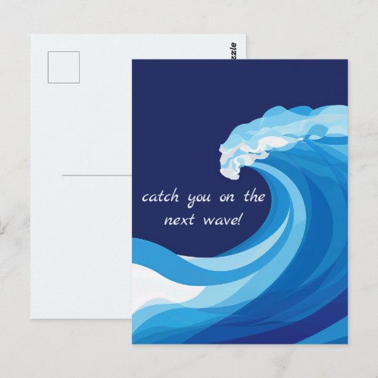 Blue Waves Postkarte (Vorne/Hinten)