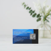 Blue Waves | QR Code Business Card Visitenkarte (Stehend Vorderseite)