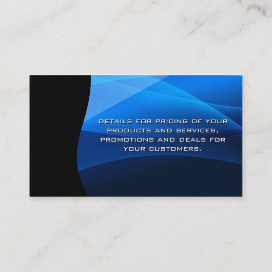 Blue Waves | QR Code Business Card Visitenkarte (Rückseite)