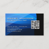 Blue Waves | QR Code Business Card Visitenkarte (Vorderseite)