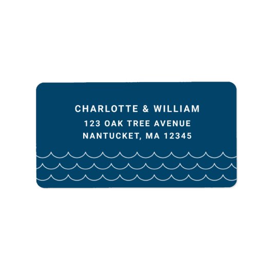 Blue Waves Return Address Adressaufkleber (Vorne)