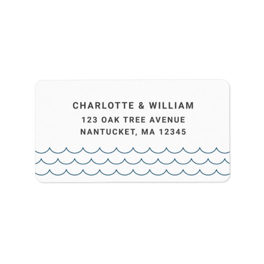 Blue Waves Return Address Adressaufkleber (Vorne)