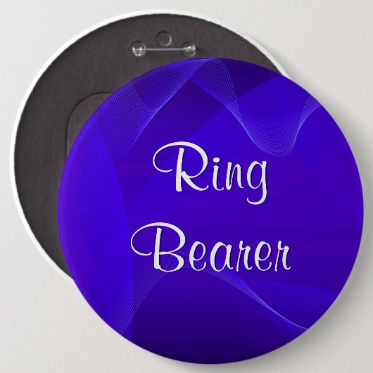 Blue Waves Ring Bearer Button (Vorne & Hinten)