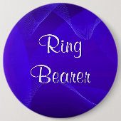 Blue Waves Ring Bearer Button (Vorderseite)
