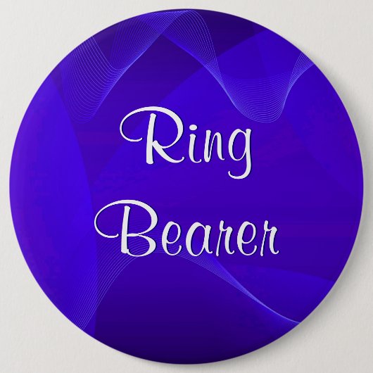 Blue Waves Ring Bearer Button (Vorderseite)