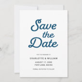 Blue Waves Save the Date Card (Vorderseite)