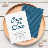 Blue Waves Save the Date Card