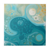 Blue Waves und Sandy Brown Fluid Art Fliese (Vorderseite)