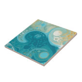 Blue Waves und Sandy Brown Fluid Art Fliese (Seite)