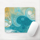 Blue Waves und Sandy Brown Fluid Art Mousepad (Mit Mouse)