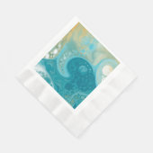 Blue Waves und Sandy Brown Fluid Art Serviette (Ecke)