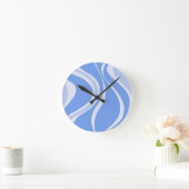 Blue Waves Wall Clock Runde Wanduhr (Zuhause)