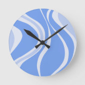 Blue Waves Wall Clock Runde Wanduhr (Vorderseite)