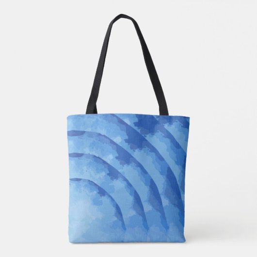 Blue Waves Watercolor Abstract Design Tasche (Rückseite)