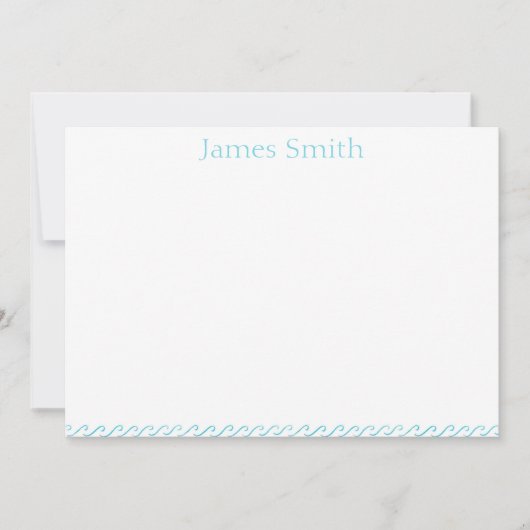 Blue Waves Watercolor Muster Einfache Schreibweise (Vorderseite)