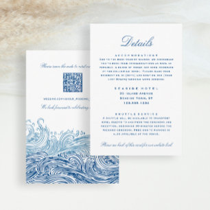 Blue Waves Wedding Details Hotel Info QR Code Begleitkarte