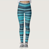 Blue Wavey Stripes Leggings (Vorderseite)