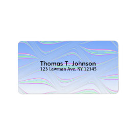 Blue Wavy Fraktal Art Adressaufkleber