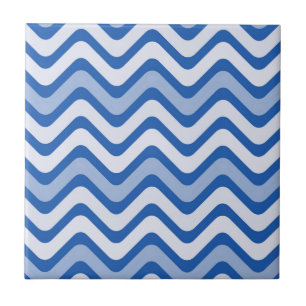 Blue Wavy Lines Fliese
