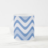 Blue Wavy Lines Mattglastasse (Vorderseite Links)