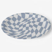 Blue Wavy Paper Plate Moderne Party Tableware Pappteller (Schrägansicht)