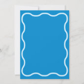 Blue Wavy Retro Hochzeitseinladung Einladung (Rückseite)