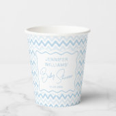 Blue Wavy Retro Sweet Baby Boy Dusche Pappbecher (Vorderseite)