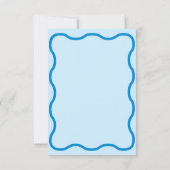 Blue Wavy Retro Wedding RSVP Karte (Rückseite)