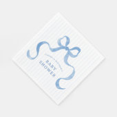 Blue Wavy Ribbon Bow Baby Dusche Serviette (Ecke)